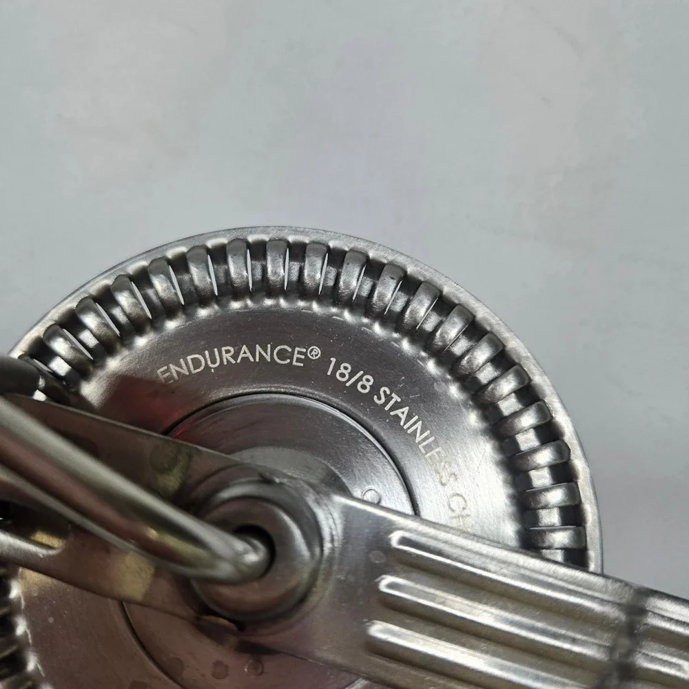 Endurance Rotary Egg Beater Hand Mixer Silver Red 12